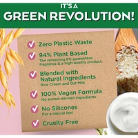 Garnier Whole Blends Oat Delicacy Softening Shampoo Bar for Delicate Hair, Zero Plastic Packaging, Preservative Free, Silicone Free, Soap & Dye Free, with Rice Cream and Oat Milk, 60G