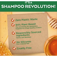 Garnier Whole Blends Honey Treasures Repairing  Shampoo Bar for Damaged Hair, Zero Plastic Packaging, Preservative Free, Silicone Free, Soap & Dye Free, with Honey and Beeswax, 60G