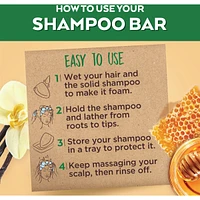 Garnier Whole Blends Honey Treasures Repairing  Shampoo Bar for Damaged Hair, Zero Plastic Packaging, Preservative Free, Silicone Free, Soap & Dye Free, with Honey and Beeswax, 60G