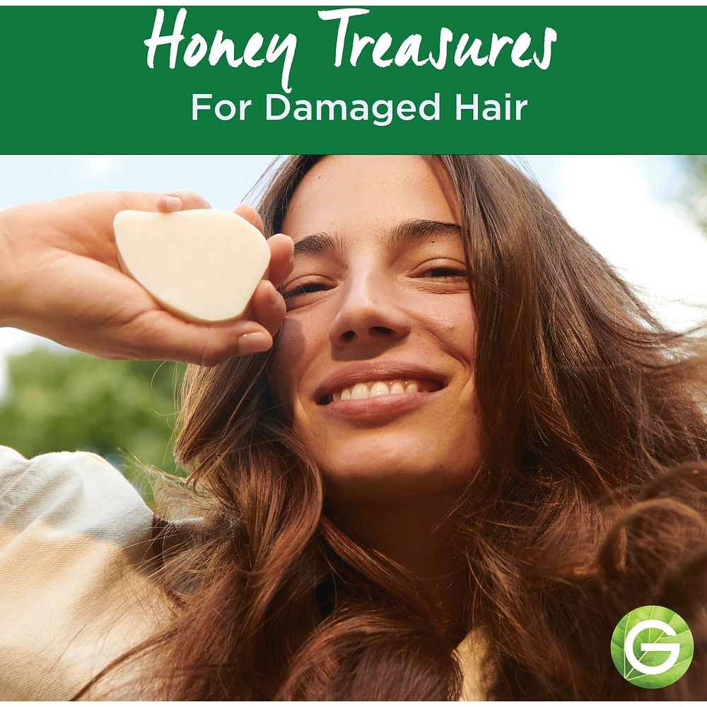 Garnier Whole Blends Honey Treasures Repairing  Shampoo Bar for Damaged Hair, Zero Plastic Packaging, Preservative Free, Silicone Free, Soap & Dye Free, with Honey and Beeswax, 60G