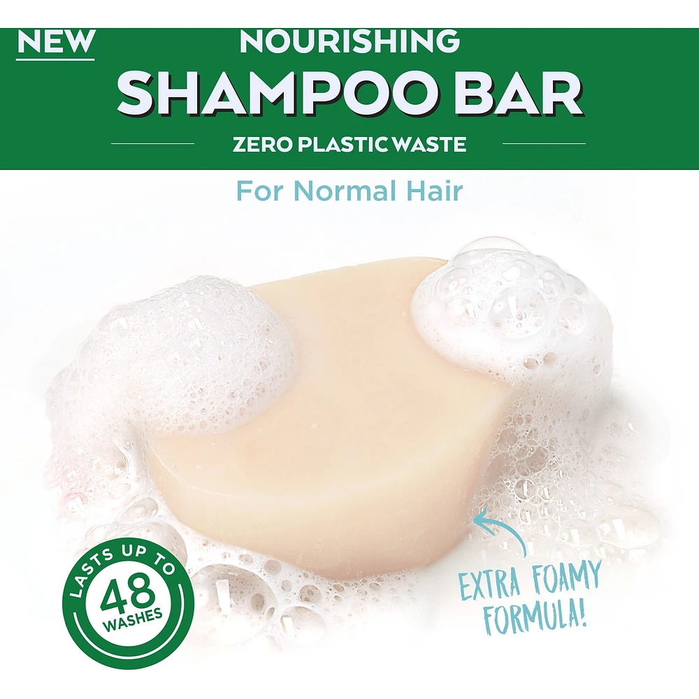 Garnier Whole Blends Coconut & Aloe Vera Hydrating Shampoo Bar for Normal Hair, Zero Plastic Packaging, Sulfate Free, Preservative Free, Silicone Free, Soap & Dye Free, with Coconut oil and Organic Aloe Vera, 60G