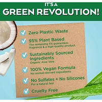 Garnier Whole Blends Coconut & Aloe Vera Hydrating Shampoo Bar for Normal Hair, Zero Plastic Packaging, Sulfate Free, Preservative Free, Silicone Free, Soap & Dye Free, with Coconut oil and Organic Aloe Vera, 60G