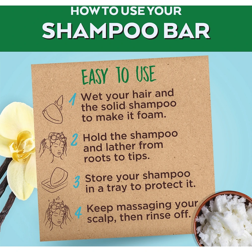 Garnier Whole Blends Coconut & Aloe Vera Hydrating Shampoo Bar for Normal Hair, Zero Plastic Packaging, Sulfate Free, Preservative Free, Silicone Free, Soap & Dye Free, with Coconut oil and Organic Aloe Vera, 60G