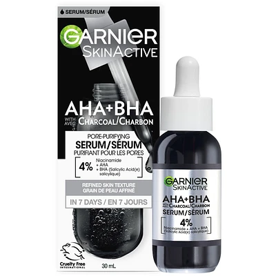 SkinActive, Pore-Purifying Serum, AHA + BHA With Charcoal