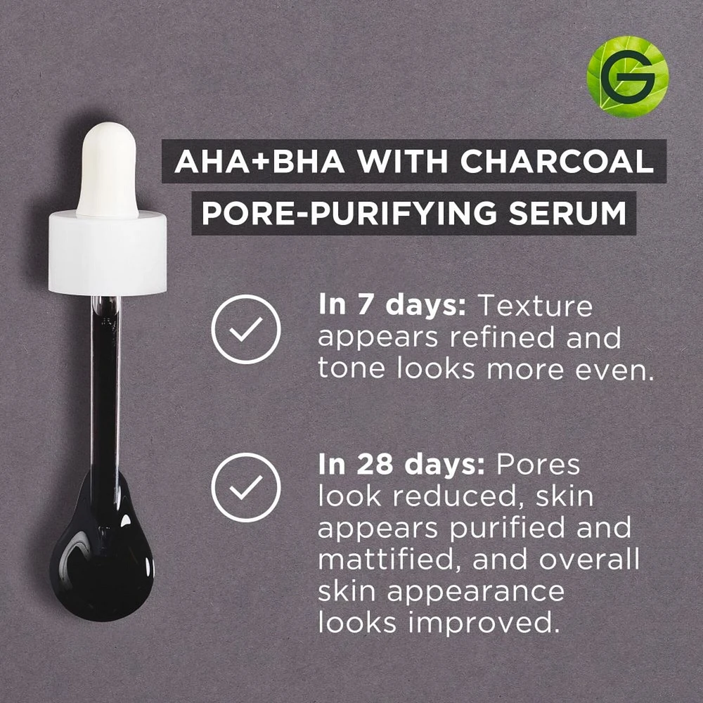SkinActive, Pore-Purifying Serum, AHA + BHA With Charcoal