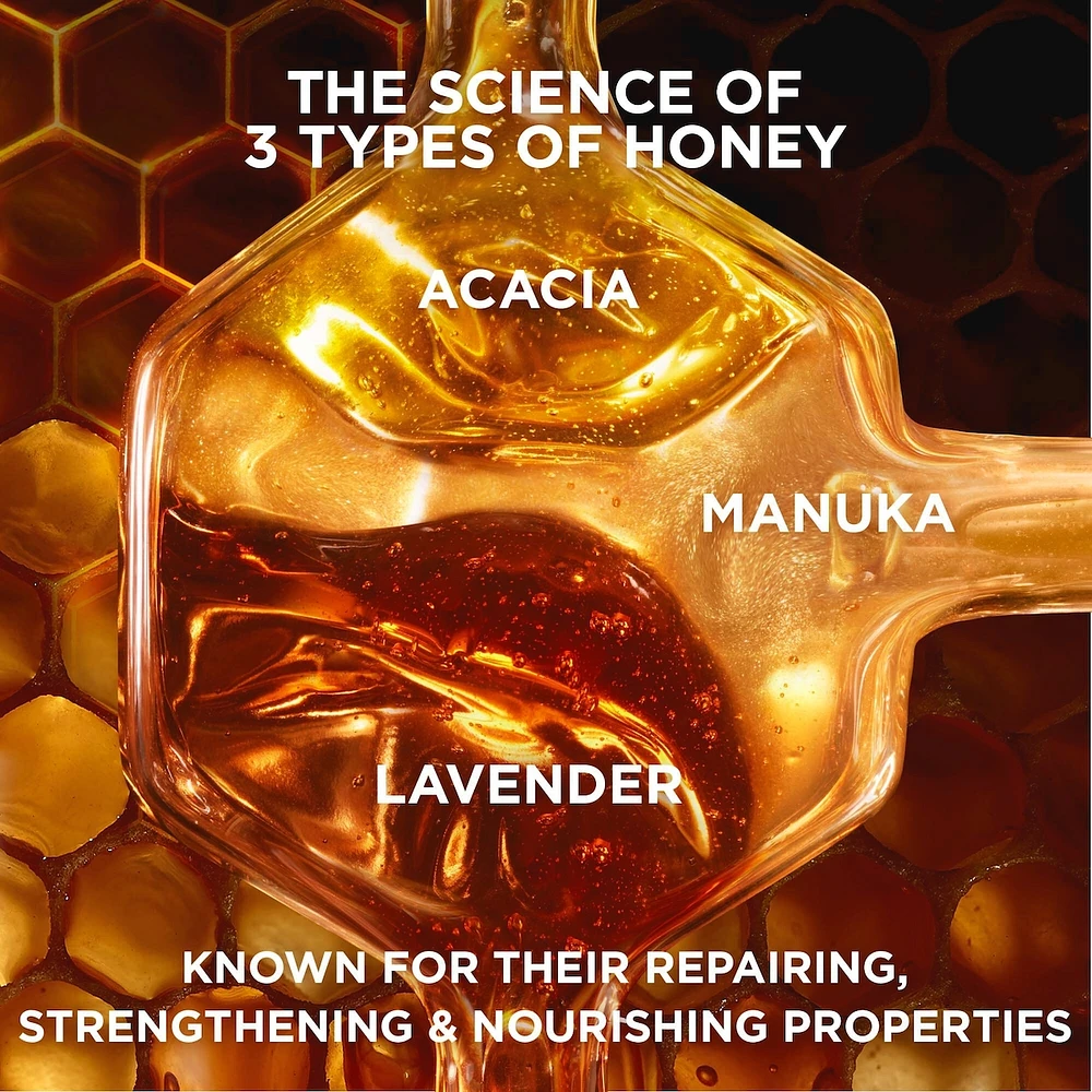 Honey Treasures Hair Mask for Damaged Hair, 50% Less Hair Cracks, 10x Less Breakage, 2x Less Split Ends, 1-Minute Application