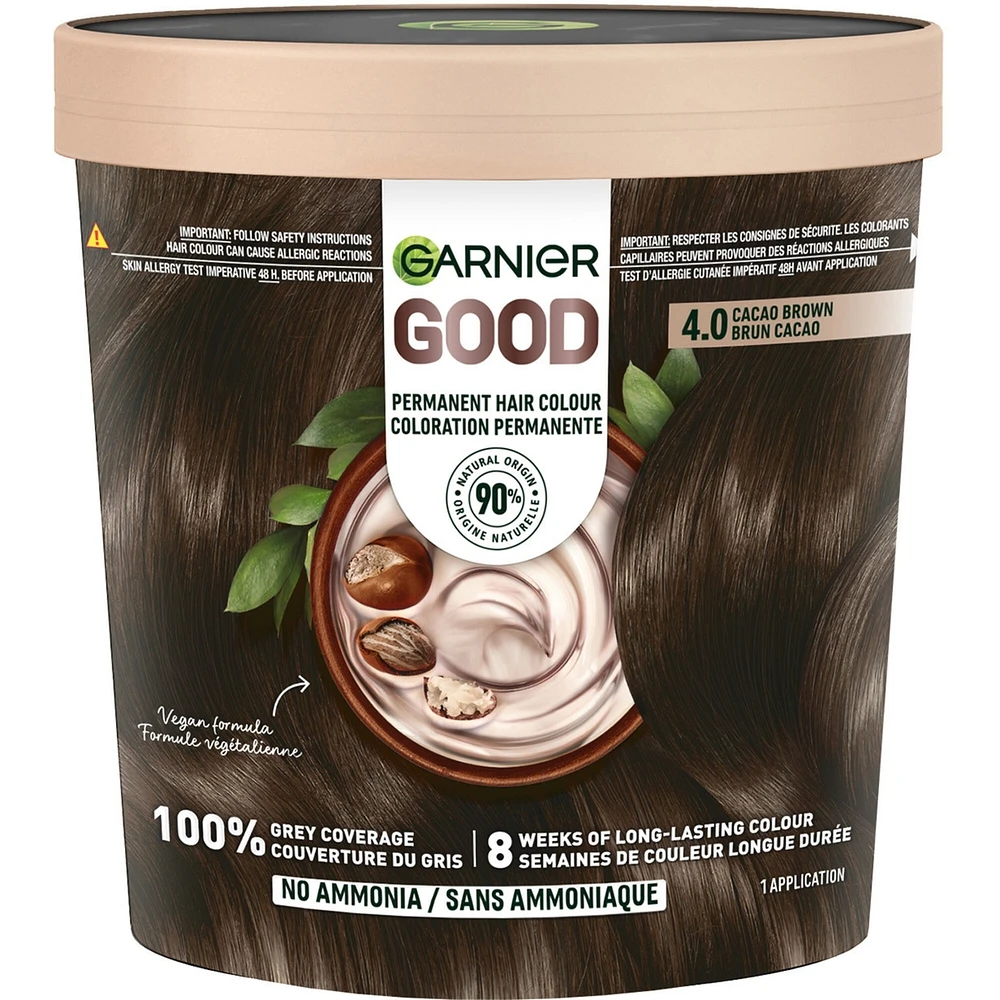 GOOD, Permanent Hair Dye, 100% Grey Coverage, No Ammonia