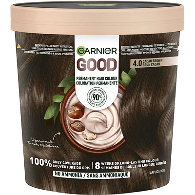 GOOD, Permanent Hair Dye, 100% Grey Coverage, No Ammonia