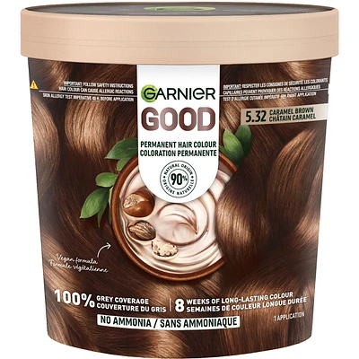 GOOD, Permanent Hair Dye, 100% Grey Coverage, No Ammonia