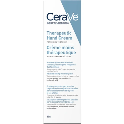 Therapeutic Hand Cream for Dry Cracked Hands with Hyaluronic Acid & 3 Ceramides