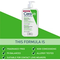 Nettoyant Crème Moussante Hydratante de CeraVe Démaquille Avec acide hyaluronique et sans parfum