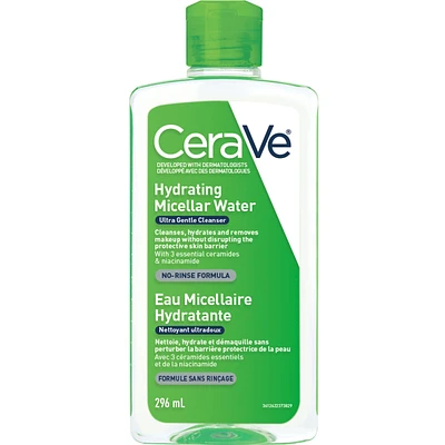 Hydrating Micellar Water Cleanser & Eye Makeup Remover with Essential Ceramides, Hyaluronic Acid and Niacinamde (Vitamin B3)