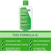 Hydrating Micellar Water Cleanser & Eye Makeup Remover with Essential Ceramides, Hyaluronic Acid and Niacinamde (Vitamin B3)