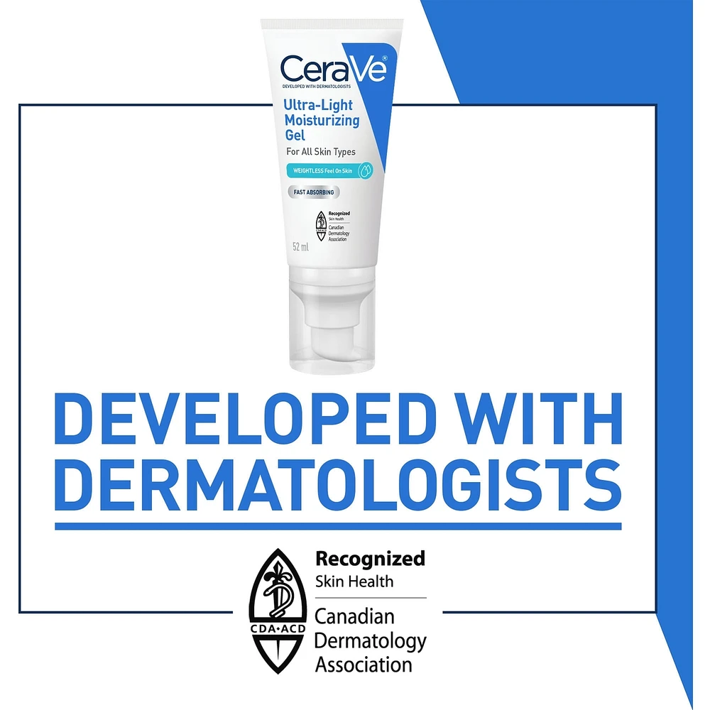 Ultra-Light Moisturizing Gel | Lightweight Face Moisturizer with Ceramides, Niacinamide, Hyaluronic Acid | Fragrance-Free