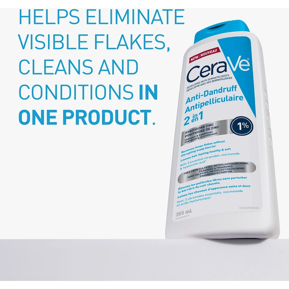 CeraVe 2-in-1 Anti-Dandruff Hydrating Shampoo and Conditioner
