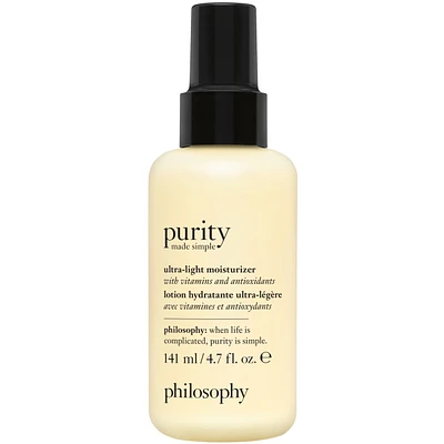 purity made simple ultra-light moisturizer, nourishing formula, 24h hydration, soft & dewy skin