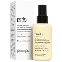 purity made simple ultra-light moisturizer, nourishing formula, 24h hydration, soft & dewy skin
