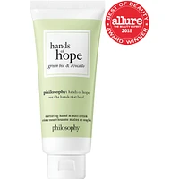 green tea & avocado nurturing hand & nail cream, fast-absorbing, up to 24h hydration, luminous & healthy finish