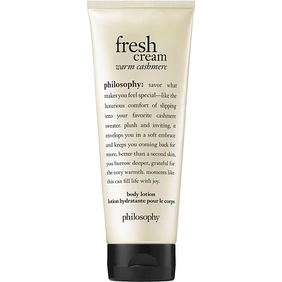 fresh cream warm cashmere body lotion, conditioning & moisturizing formula