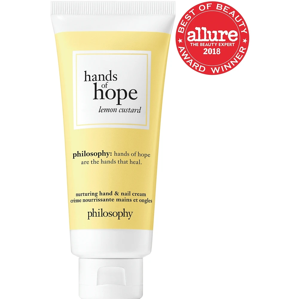 lemon custard nurturing hand & nail cream, fast-absorbing, up to 24h hydration, luminous & healthy finish
