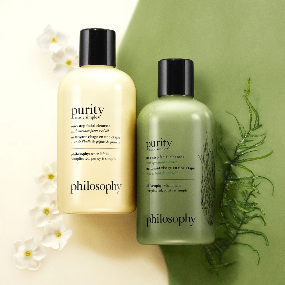 purity made simple one-step facial cleanser with spirulina extract