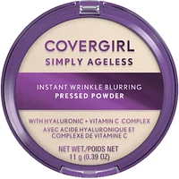 Simply Ageless Instant Wrinkle Blurring Pressed Powder, with hyaluronic acid & vitamin C - Mattifying, Hydrating Formula, 100% Cruelty-Free