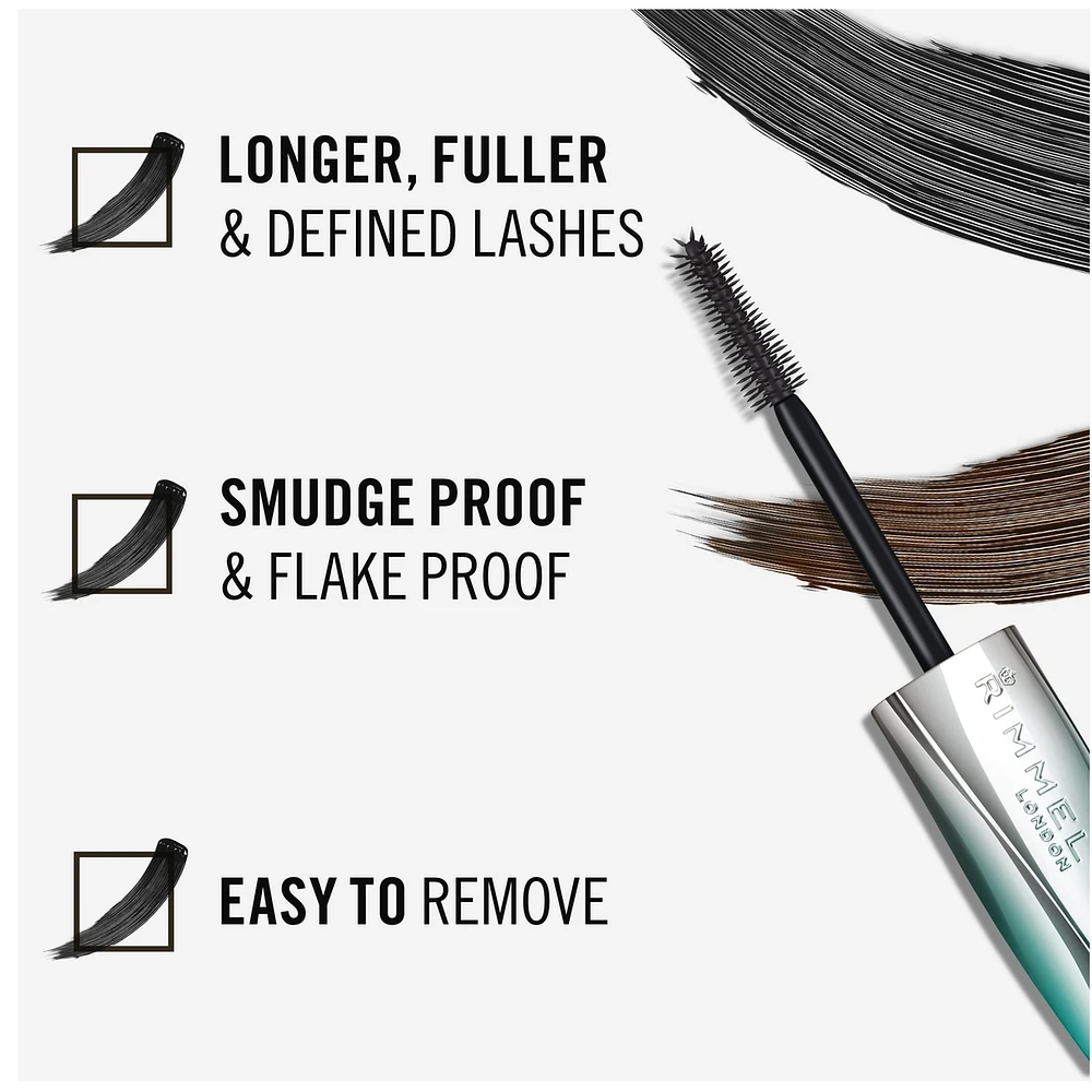 Wonder'Extension Mascara, with stretchy texture, clump-free, long lasting, smudge-proof, flake-proof & easy to remove, 100% Cruelty-Free
