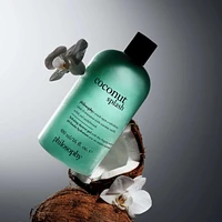 raspberry sorbet shampoo, shower gel & bubble bath for women, cleanses, conditions, softens skin & hair
