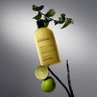 salted citrus shampoo, shower gel & bubble bath for women, cleanses, conditions, softens skin & hair