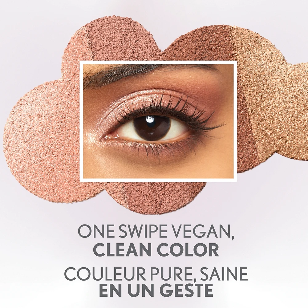 Clean Fresh Colour Quad, and vegan formula without talc, mineral oil, paraben fragrance, highly pigmented eyeshadow