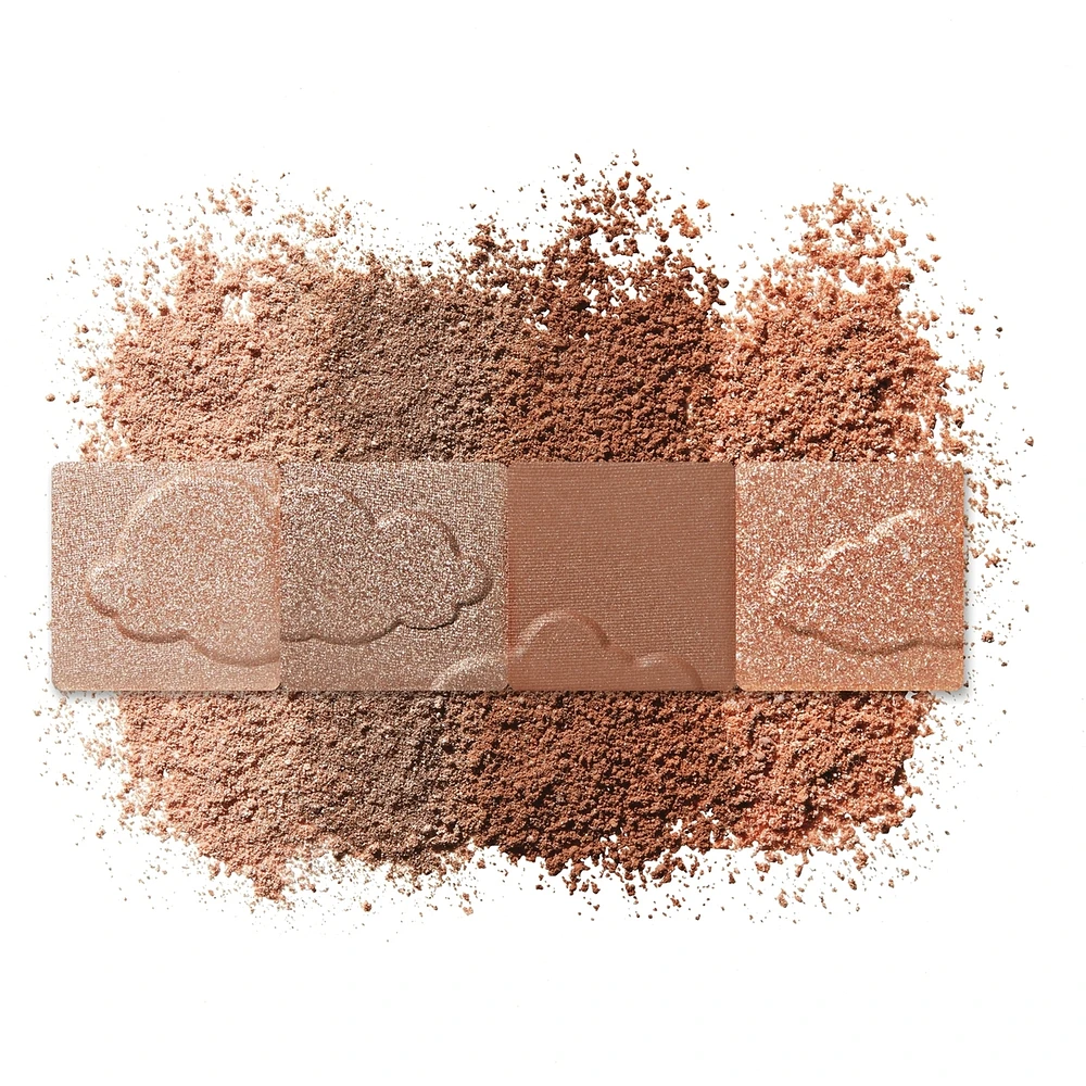 Clean Fresh Colour Quad, and vegan formula without talc, mineral oil, paraben fragrance, highly pigmented eyeshadow
