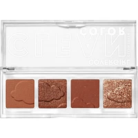 Clean Fresh Colour Quad, and vegan formula without talc, mineral oil, paraben fragrance, highly pigmented eyeshadow