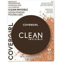 Clean Invisible Loose Powder, 100% natural origin pigments & only 15 essential non-clogging ingredients, lightweight, breathable formula