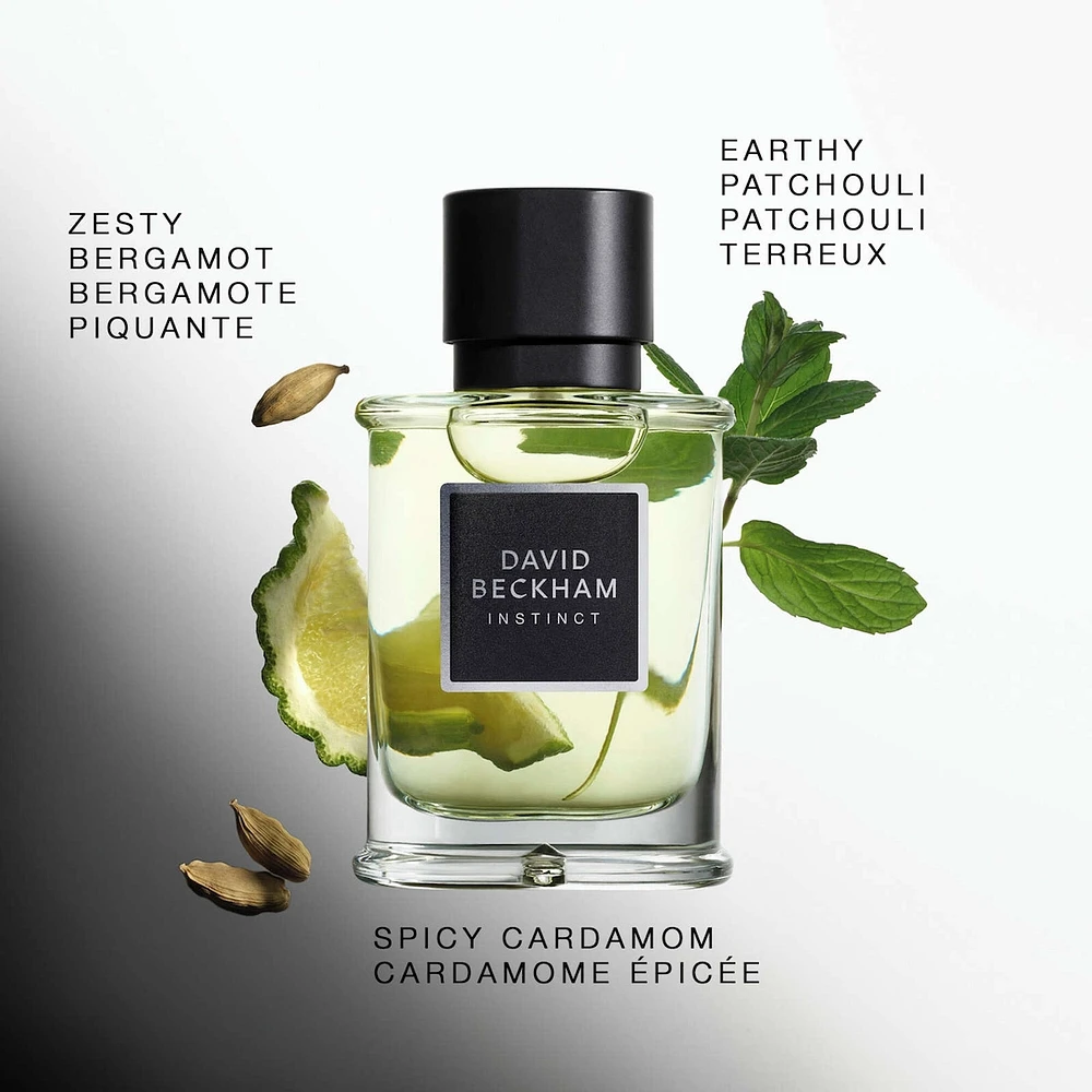 Instinct Eau de Parfum for Men, Fougère Citrus Perfume, Captivating & Dynamic David Beckham Fragrance, Sophisticated Perfume Bottle