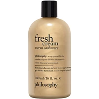 hydrating shower gel fresh cream warm cashmere, cleanses, conditions, moisturizes skin