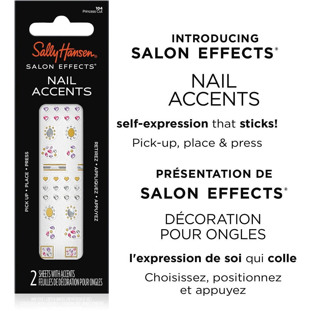 Salon Effects Nail Accents, Art Decals, Easy to Use, No Commitment, Use On Polish or Bare Nails, Mix and Match Different Styles