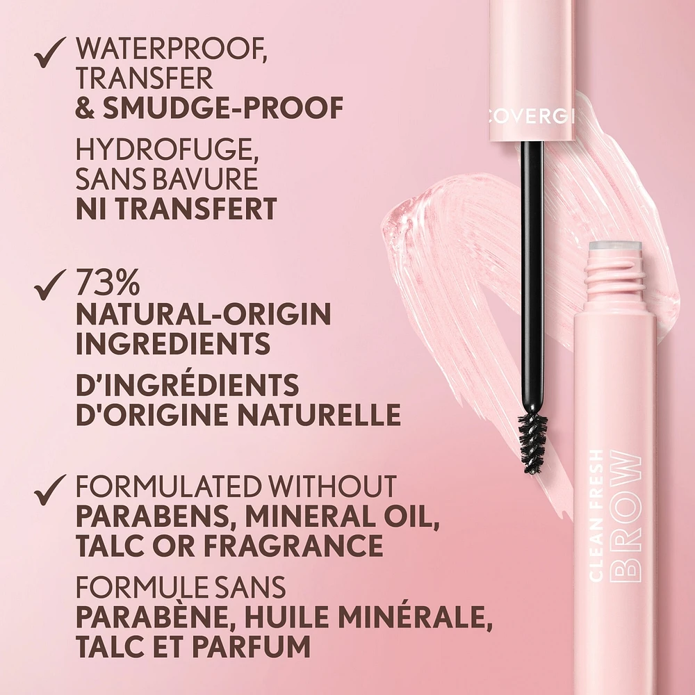 Clean Fresh Brow Enhancer Gel Wax, Flexible Hold, Non-Sticky, Non-Crunchy, All-Day Wear, Vegan Formula