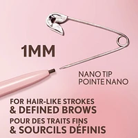 Clean Fresh Brow Nano Eyebrow Pencil, Ultra-Precise Tip, Waterproof, Transfer-Resistant, Built-In Spoolie, Vegan Formula