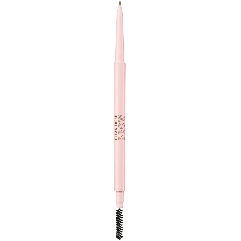 Clean Fresh Brow Nano Eyebrow Pencil, Ultra-Precise Tip, Waterproof, Transfer-Resistant, Built-In Spoolie, Vegan Formula