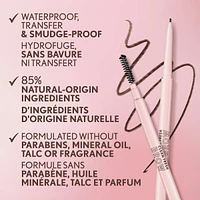 Clean Fresh Brow Nano Eyebrow Pencil, Ultra-Precise Tip, Waterproof, Transfer-Resistant, Built-In Spoolie, Vegan Formula