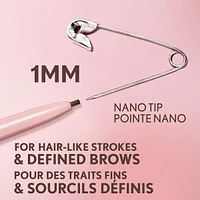Clean Fresh Brow Nano Eyebrow Pencil, Ultra-Precise Tip, Waterproof, Transfer-Resistant, Built-In Spoolie, Vegan Formula