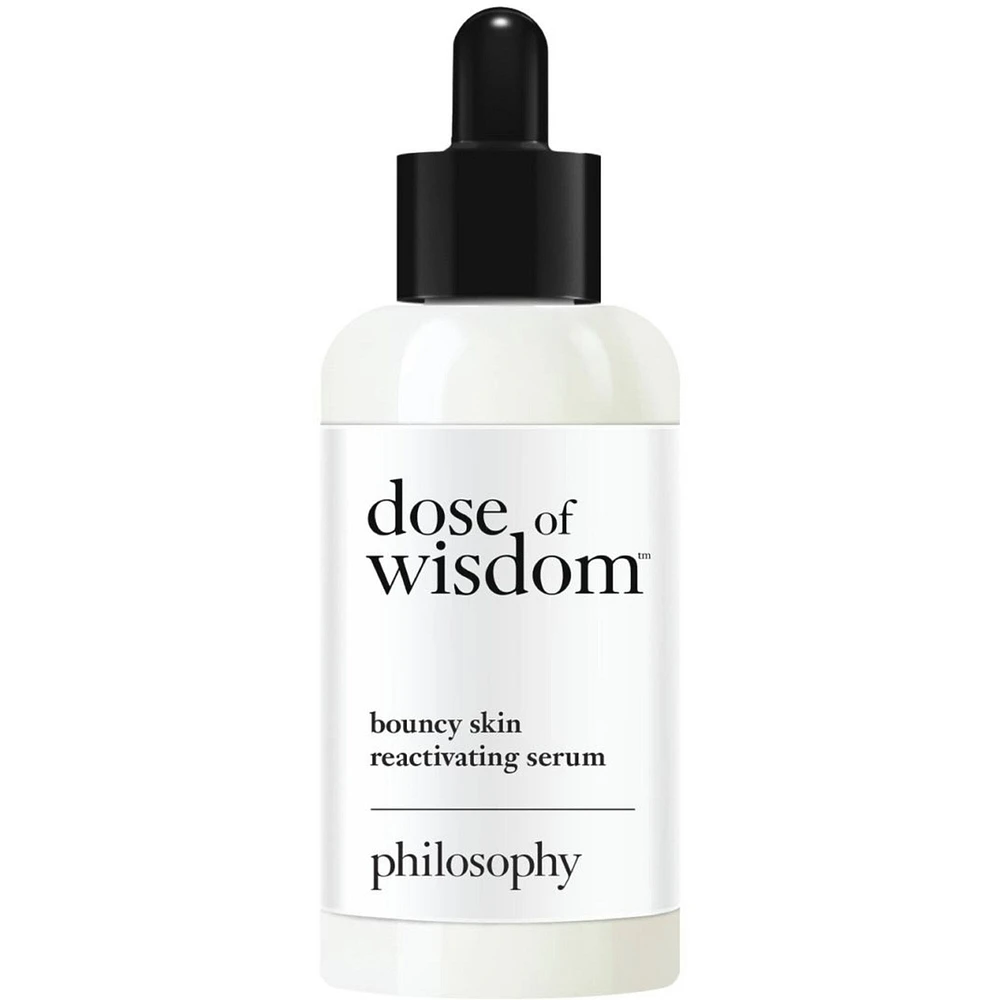 dose of wisdom™ bouncy skin reactivating serum in-depth hydration and collagen support loaded with oxygen, vitamin C hyaluronic acid