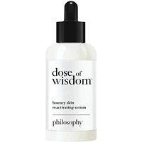 dose of wisdom™ bouncy skin reactivating serum in-depth hydration and collagen support loaded with oxygen, vitamin C hyaluronic acid