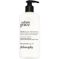 radiant grace firming scented body emulsion, softens the skin, long-lasting hydration