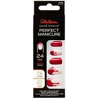 Salon Effects® Perfect Manicure™ press-on nails, longwearing, includes 24 premium fake nail, adhesive tabs and nail glue