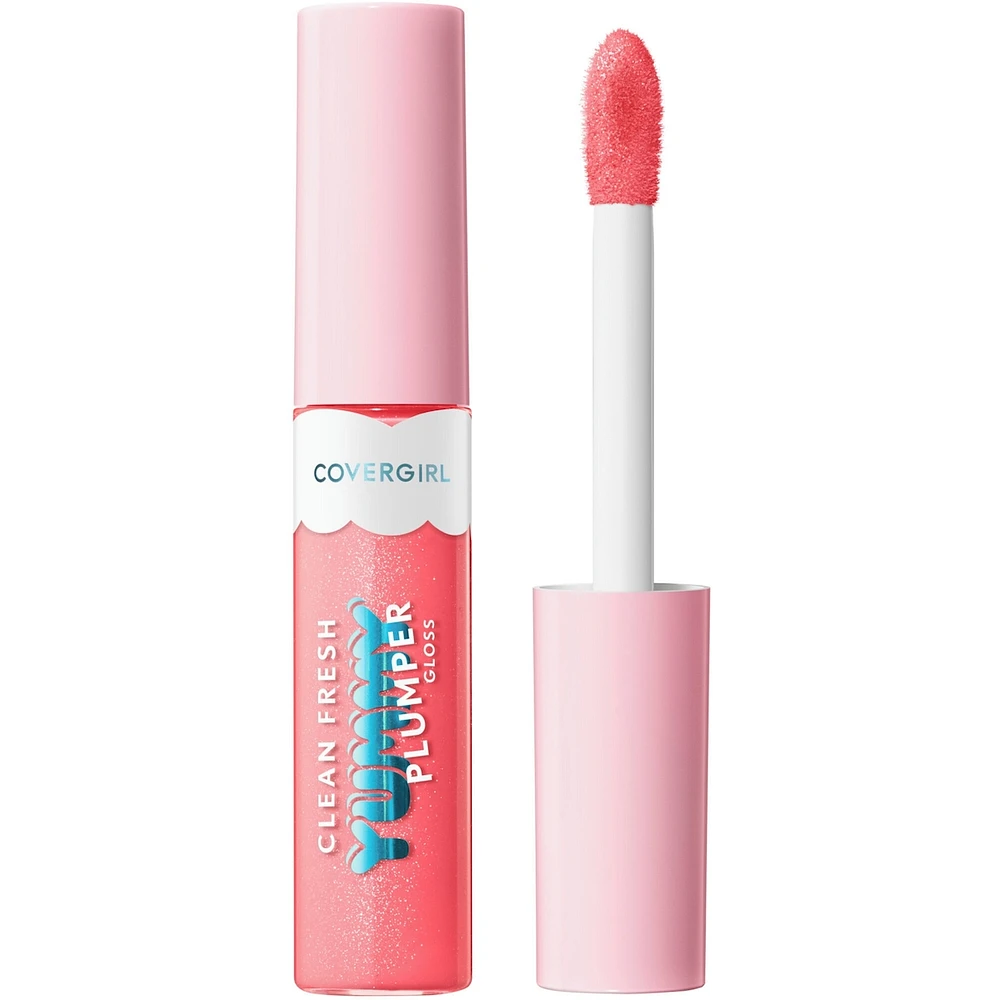 Clean Fresh Yummy Gloss, Plumper Shiny Vegan Formula, Volumizing Lip Plumper, Easy to Apply, Minty Flavor,