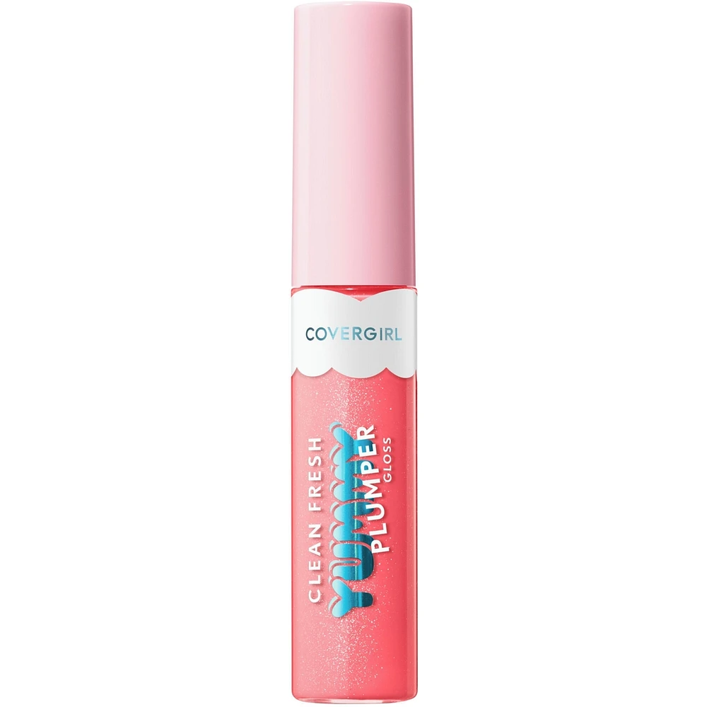 Clean Fresh Yummy Gloss, Plumper Shiny Vegan Formula, Volumizing Lip Plumper, Easy to Apply, Minty Flavor,