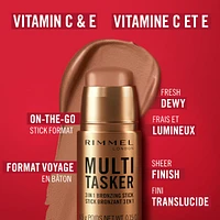 Multi Tasker stick bronzant, sculptant et contouring, tenue toute la journée, fini frais, maquillage végétalien