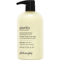 purity made simple one-step facial cleanser, gentle, respects skin's barrier, skin is soft, conditionned & fresh