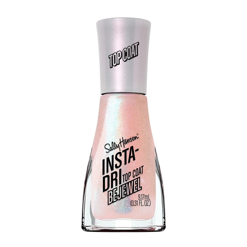Insta-Dri® Nail Polish, Crystal Collection, instant glow up. 3-in-1 formula with built-in base and top coat. 1 Stroke, Coat Done. Dries 60 seconds